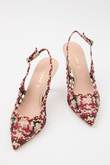 Tre Emme Slingback Rosso+mocca Donna - 8