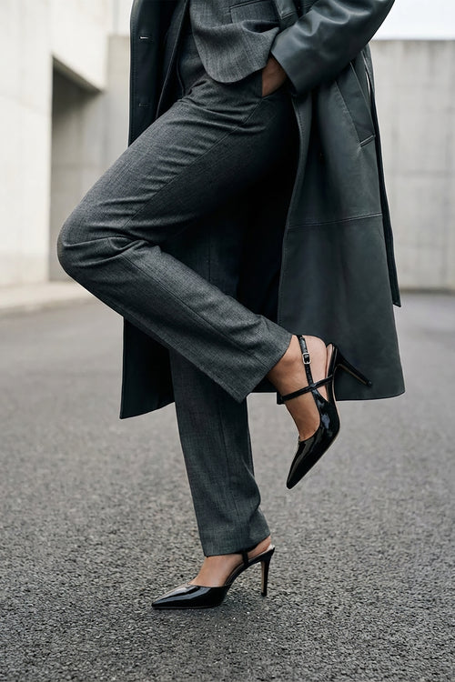 Tre Emme Slingback Nero Donna