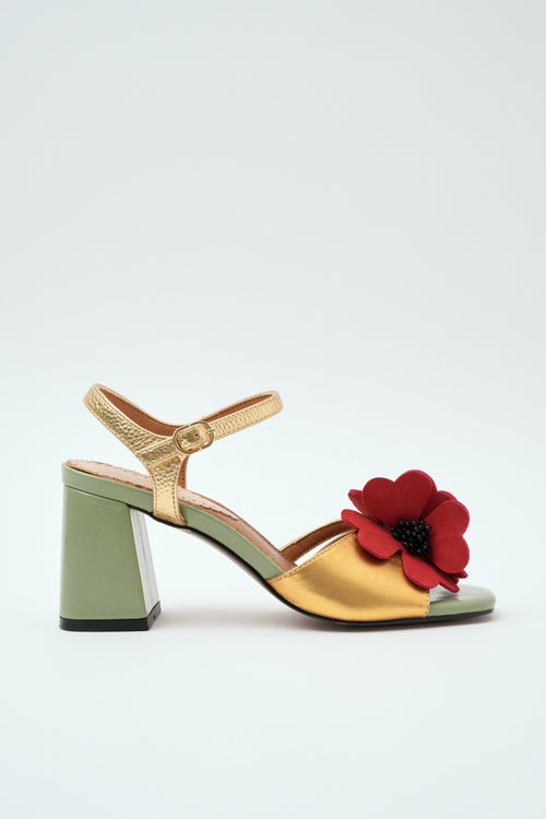 Tre Emme Sandalo Green/yellow/red Donna
