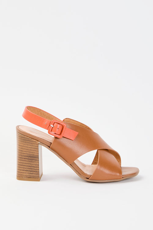 Fascino Sandalo Cuoio+arancio Donna