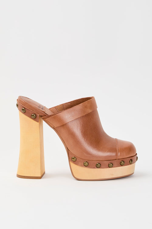 Jeffrey Campbell Zoccolo Tan Bronze Natural Donna