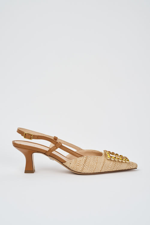 Tre Emme Slingback Nature Cuoio Donna