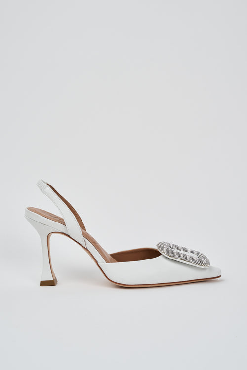 Tre Emme Slingback Branco+strass Donna