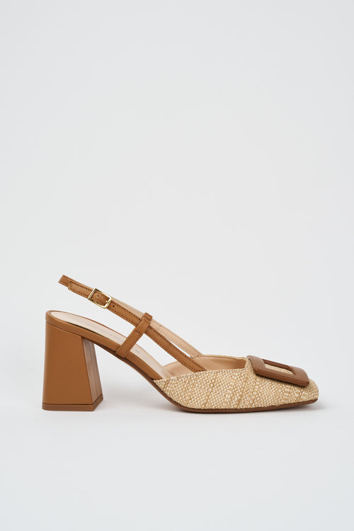 Tre Emme Slingback Nature Cuoio Donna