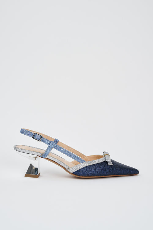 Tre Emme Slingback Blu Argento Azzurro Donna