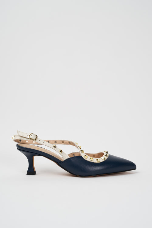 Tre Emme Slingback Blu Panna Donna