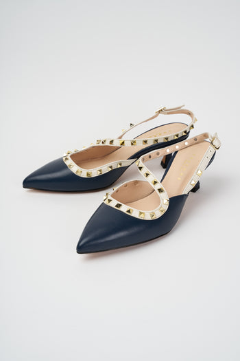 Tre Emme Slingback Blu Panna Donna - 3