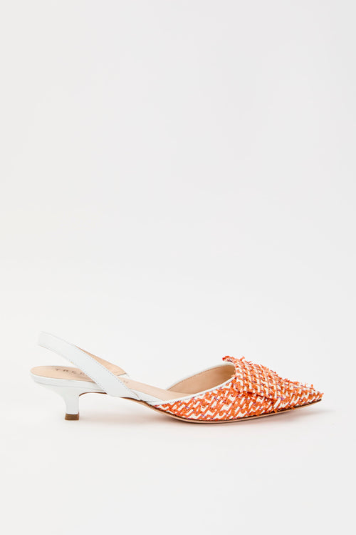 Tre Emme Slingback Bianco Arancio Donna