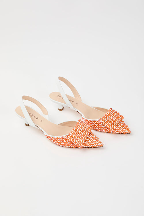 Tre Emme Slingback Bianco Arancio Donna - 2