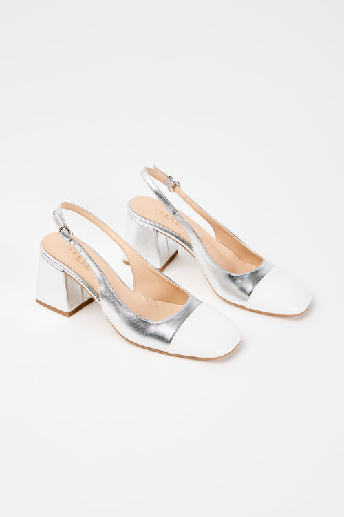 Tre Emme Slingback Bianco+argento Donna - 2