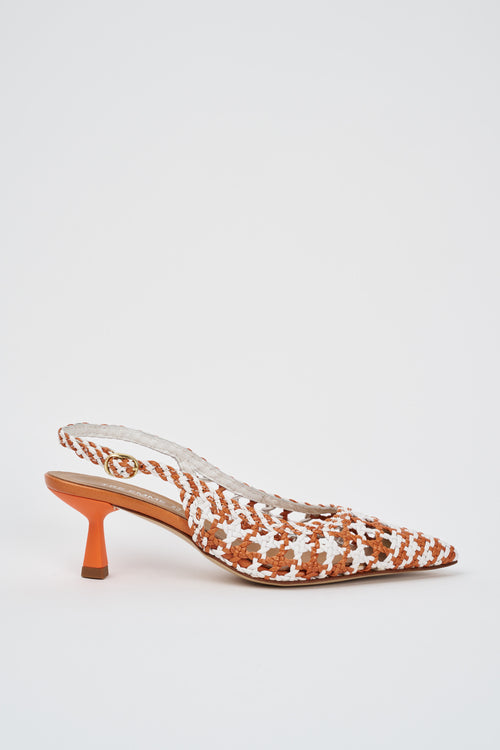 Tre Emme Slingback Bianco+arancio Donna