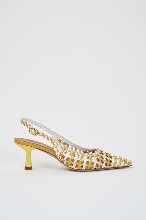 Tre Emme Slingback Bianco+saffron Donna