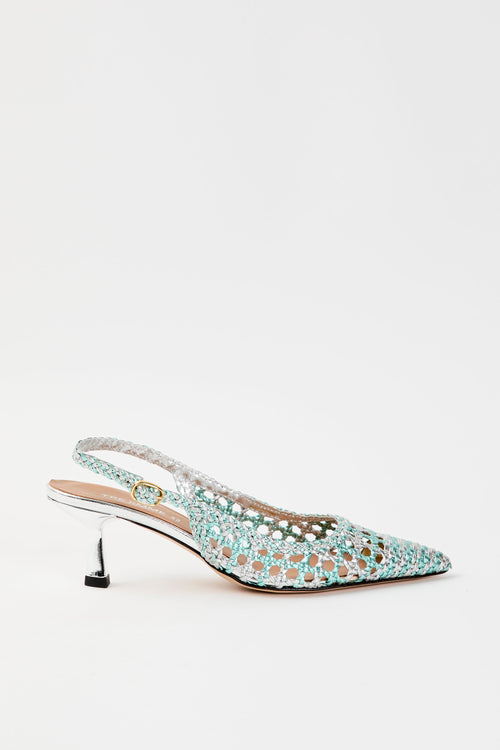 Tre Emme Slingback Silver+sea Donna