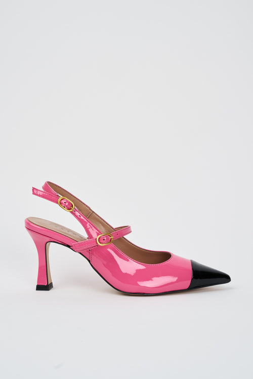 Tre Emme Slingback Fuxia+nero Donna
