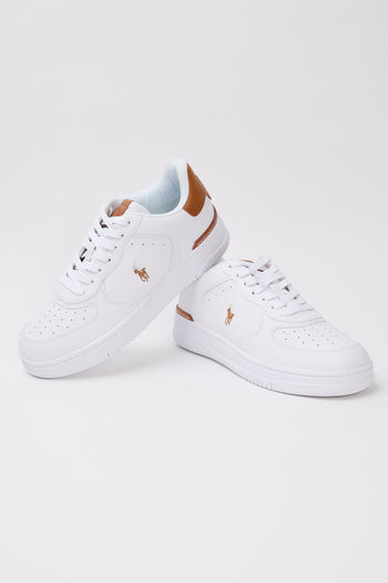 Ralph Lauren Sneaker Leatherwhite/tan Multi Uomo - 6