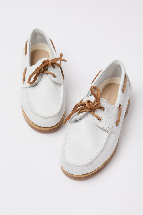 Timberland Mocassino White Full Grain Donna