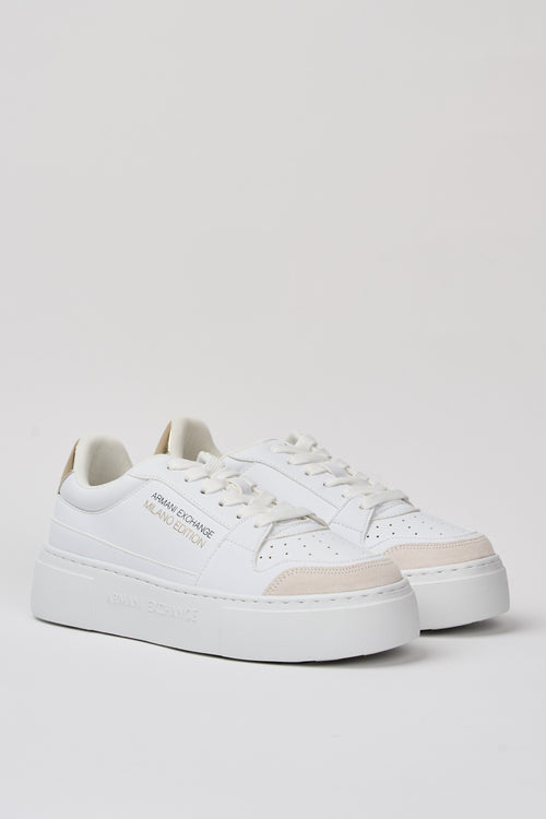 Armani Exchange Sneaker Op.white+gold Donna - 2