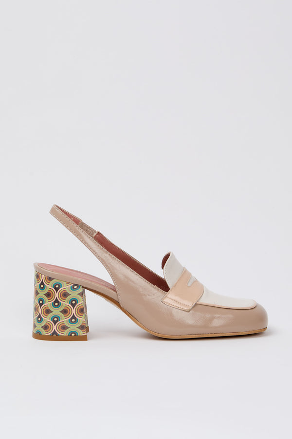 Tre Emme Slingback Safari+milk+crema Donna