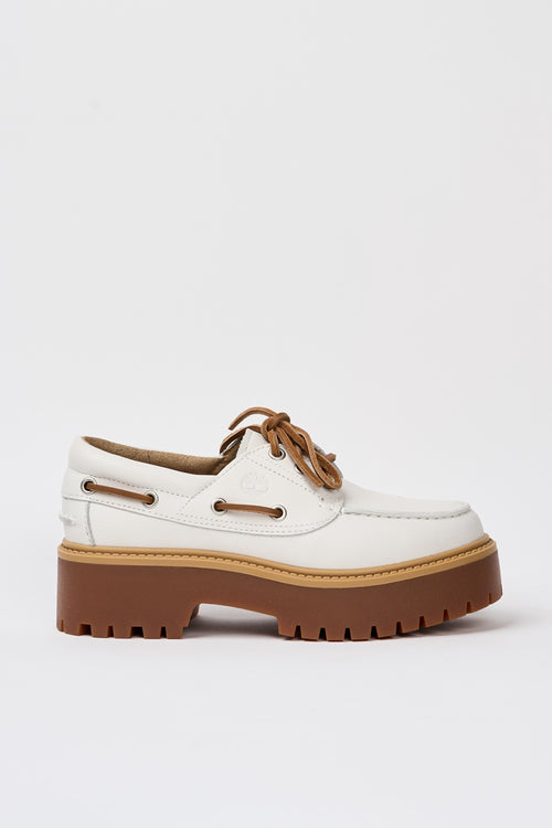 Timberland Mocassino White Full Grain Donna