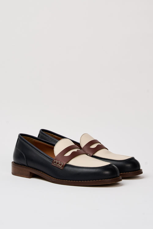 Tre Emme Mocassino Navy+naturale Donna - 2